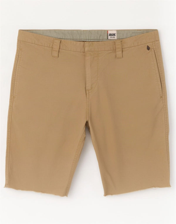 Volcom Mens Workwear Chino Shorts W34 Large Brown Cotton