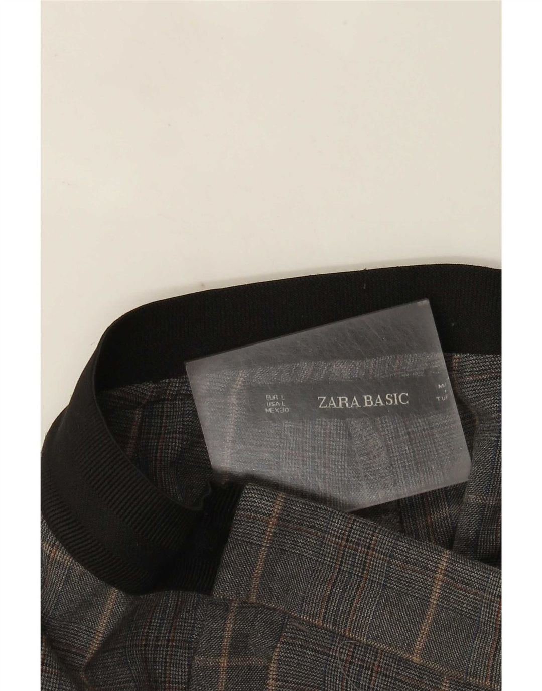 Pantaloni chino slim fit da donna Zara grandi W30 L27 a quadri grigi