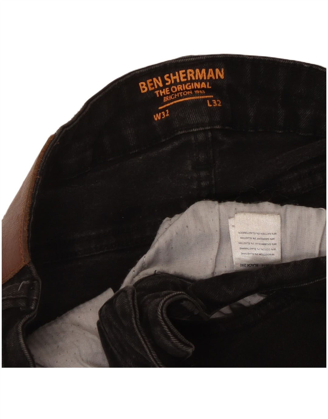 Jeans skinny da uomo Ben Sherman W32 L32 cotone grigio