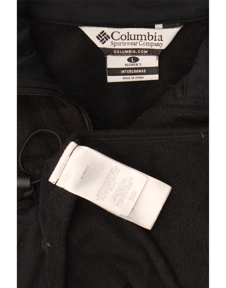 Giacca in pile Columbia Interchange da donna UK 16 grande poliestere nero