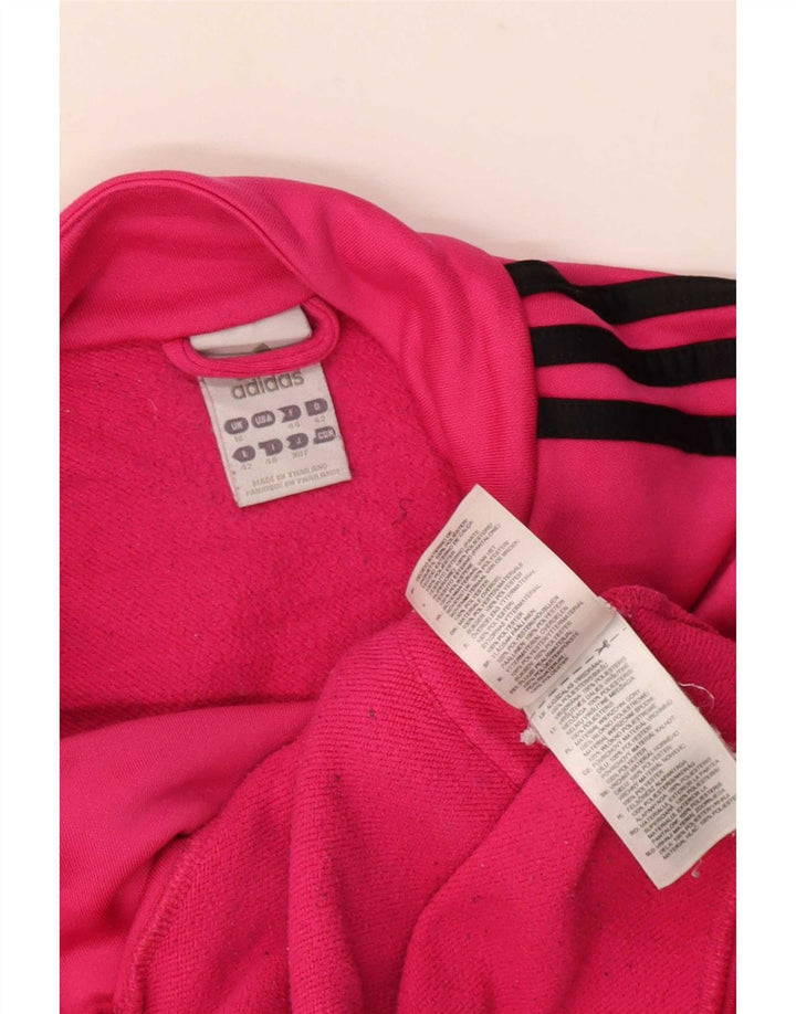 Giacca da ginnastica da donna Adidas UK 16 grande rosa poliestere