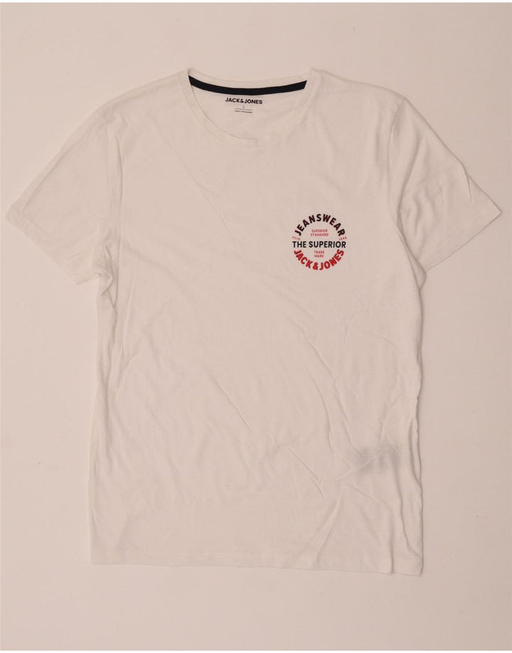 T-shirt da uomo Jack & Jones Top grande in cotone bianco