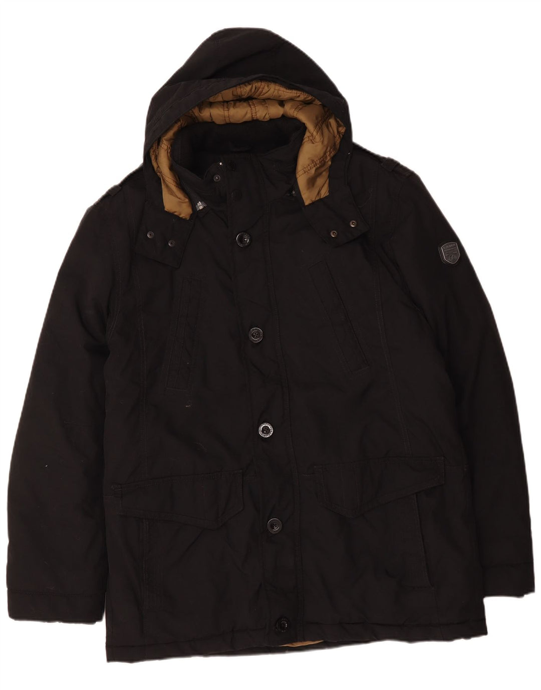 Giacca imbottita con cappuccio da uomo S.Oliver UK 42 XL Poliestere nero