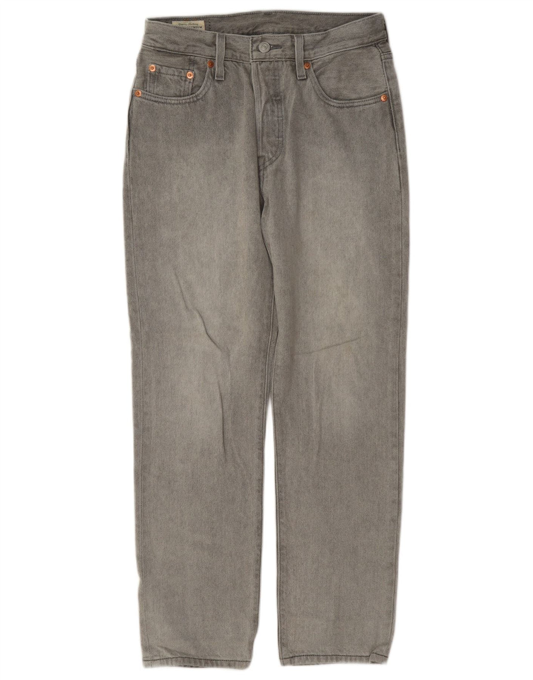 Jeans dritti Levi's 501 da donna W25 L28 cotone grigio