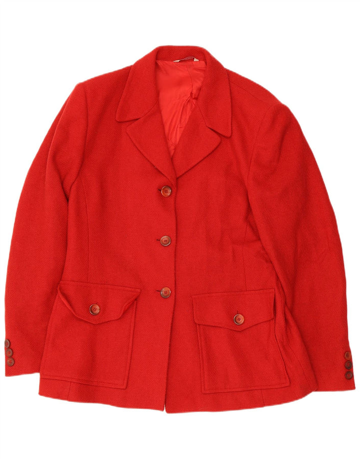 Giacca blazer da donna a 3 bottoni Stefanel UK 14 lana rossa media