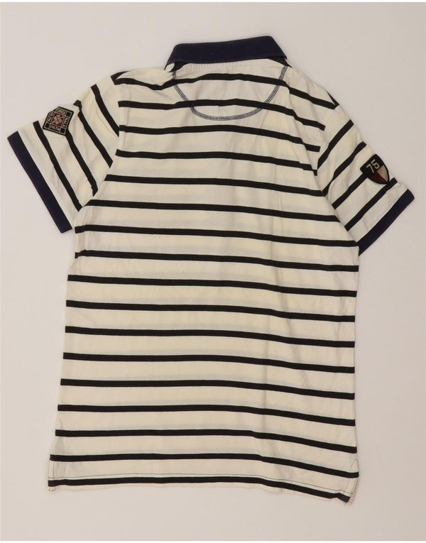 Polo grafica da uomo Jack & Jones piccola a righe bianche