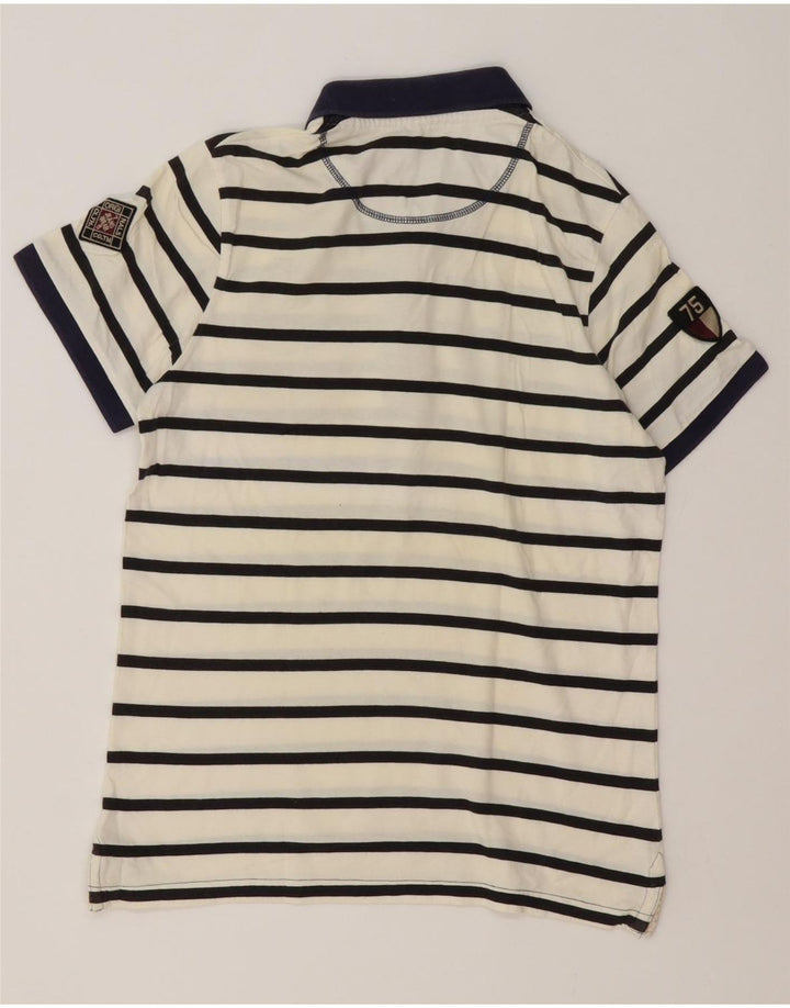 Polo grafica da uomo Jack & Jones piccola a righe bianche