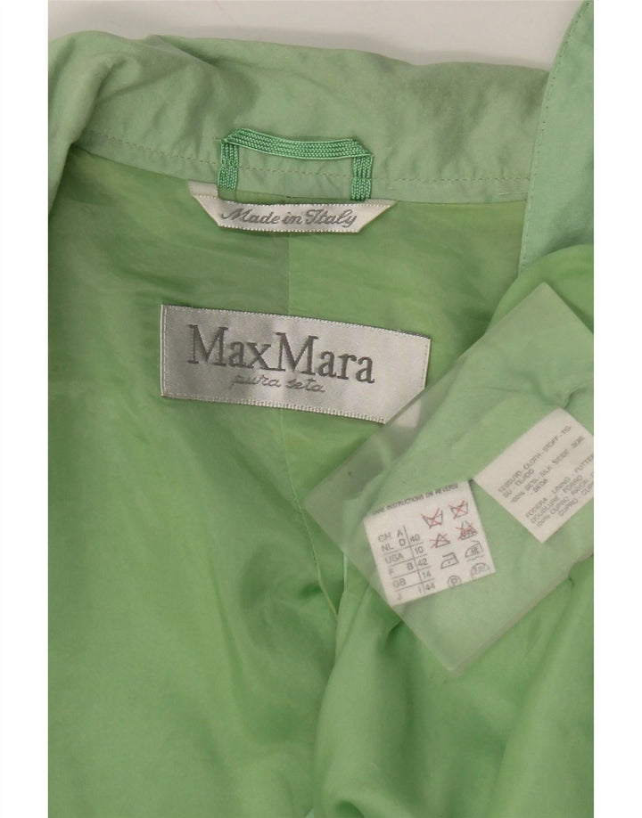 Giacca blazer a 1 bottone da donna Max Mara UK 14 Seta verde medio