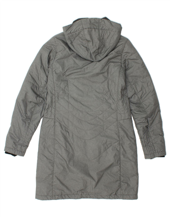 JACK WOLFSKIN Womens Hooded Padded Coat UK 10 Small Grey Polyester Vintage Jack Wolfskin and Second-Hand Jack Wolfskin from Messina Hembry 