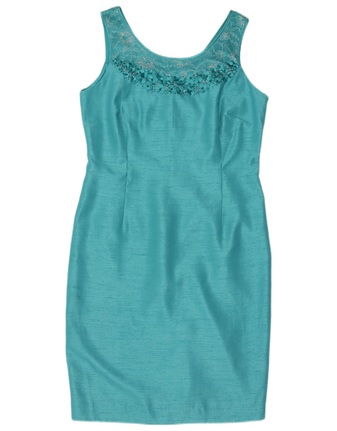 Abito tubino senza maniche da donna Jacques Vert UK 14 Poliestere blu medio