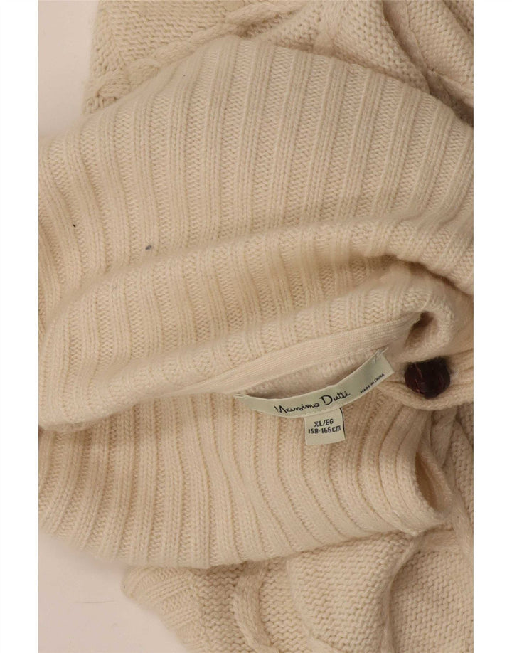Massimo Dutti Maglione poncho a collo alto da donna UK 18 XL Bianco