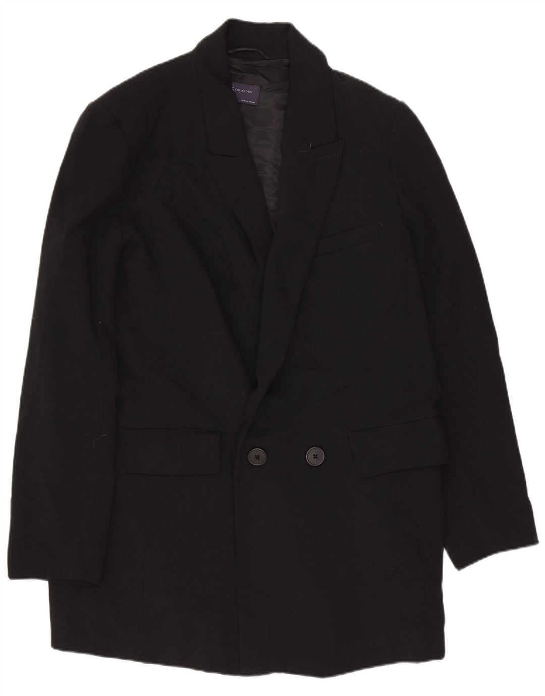 MARKS & SPENCER Giacca blazer doppiopetto da donna UK 12 media nera