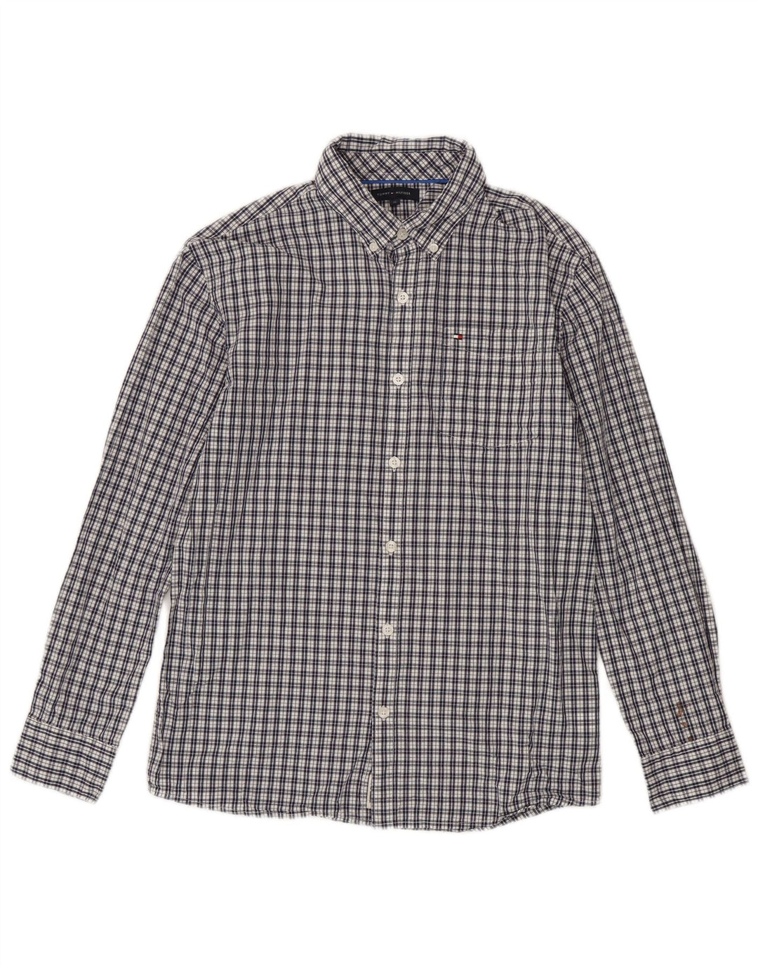 Camicia Tommy Hilfiger per ragazzi 15-16 anni in cotone a quadri blu navy