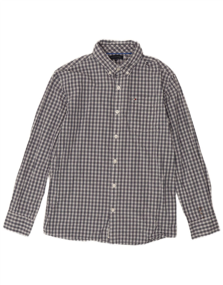 Camicia Tommy Hilfiger per ragazzi 15-16 anni in cotone a quadri blu navy