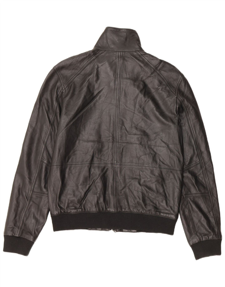 Giacca in pelle da uomo Dkny UK 36 piccola pelle nera