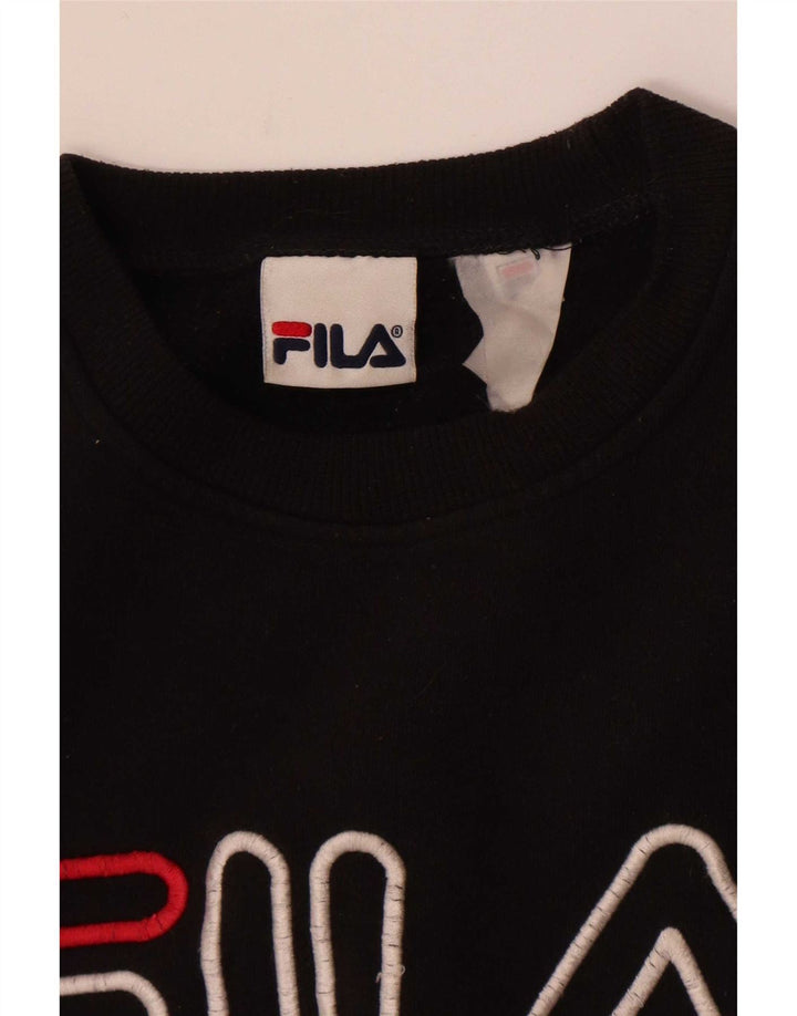 Felpa grafica da uomo Fila Maglione piccolo nero