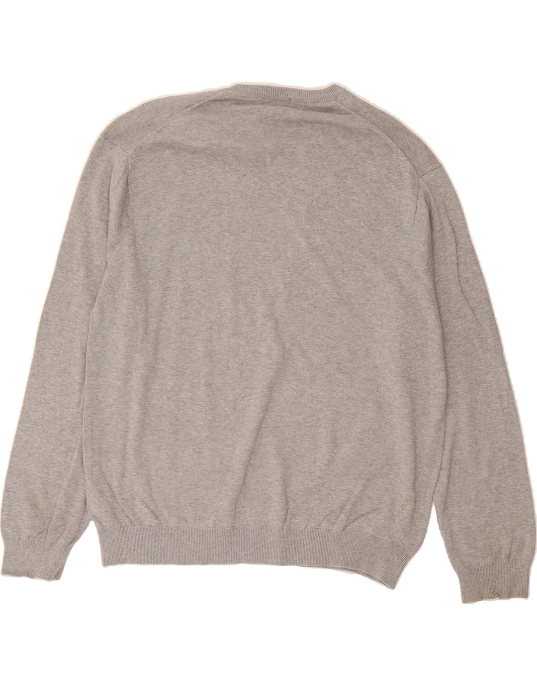 MARKS & SPENCER Mens V-Neck Jumper Sweater 2XL Grey Cotton Vintage Marks & Spencer and Second-Hand Marks & Spencer from Messina Hembry 