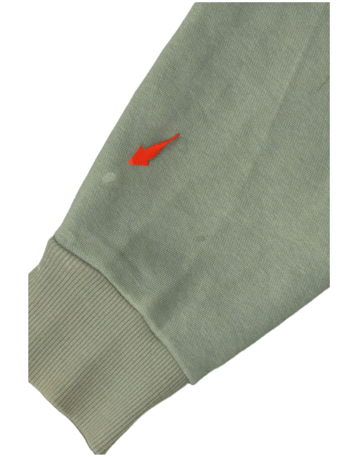 Maglione con cappuccio asimmetrico corto Reebok da donna UK 12/14 Cotone verde medio