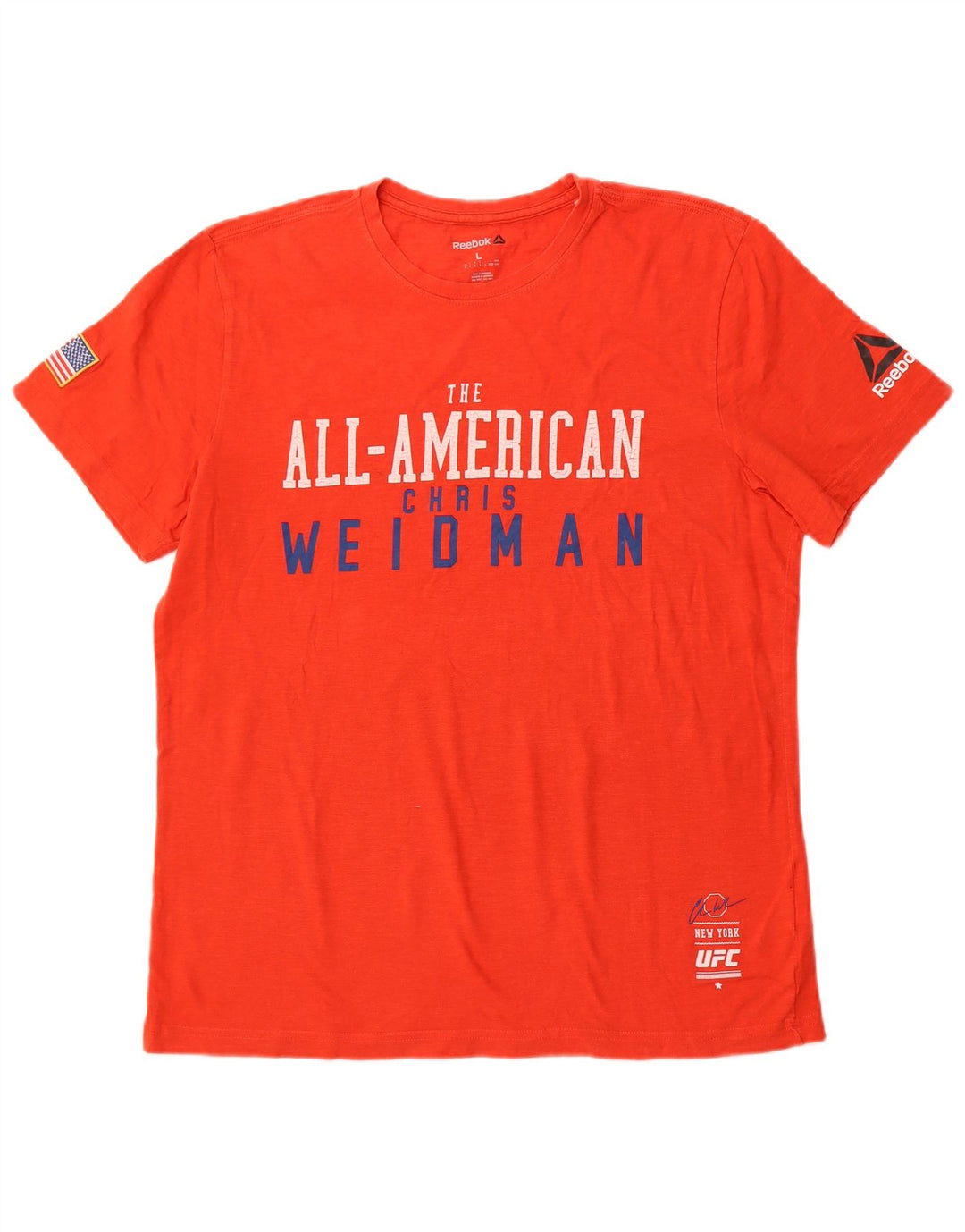 REEBOK T-shirt grafica da uomo Top Large in cotone arancione