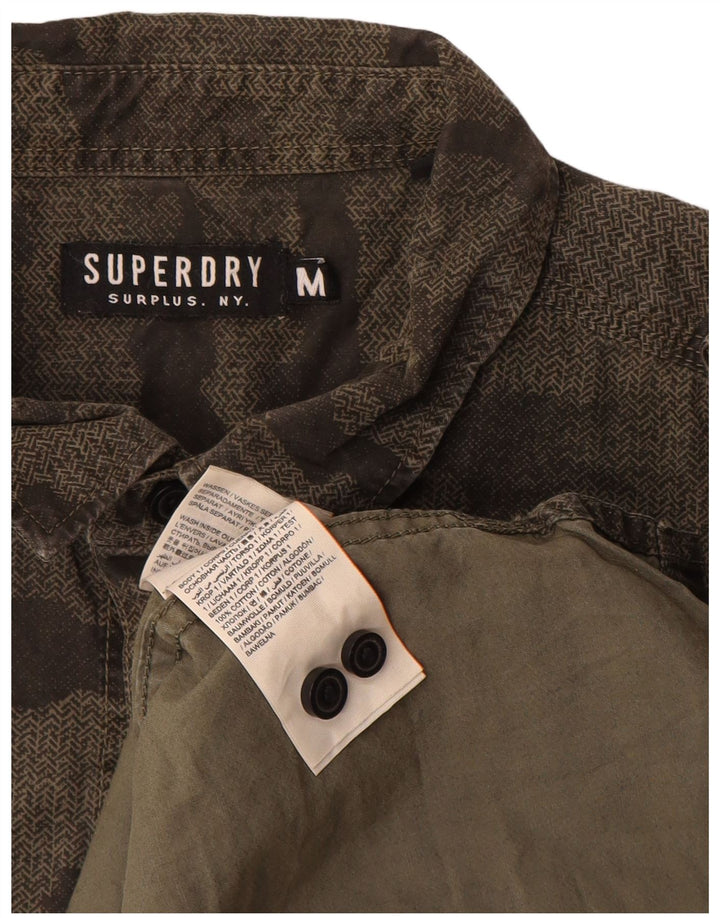 Camicia militare da uomo Superdry in cotone mimetico kaki medio