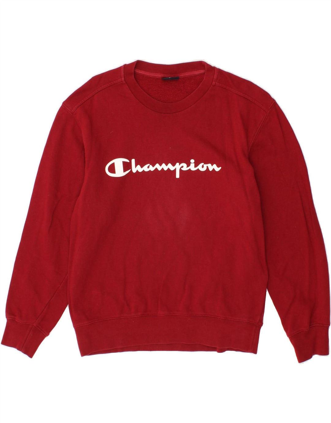 CHAMPION Mens Graphic Sweatshirt Jumper Medium Red Cotton Vintage Champion and Second-Hand Champion from Messina Hembry 