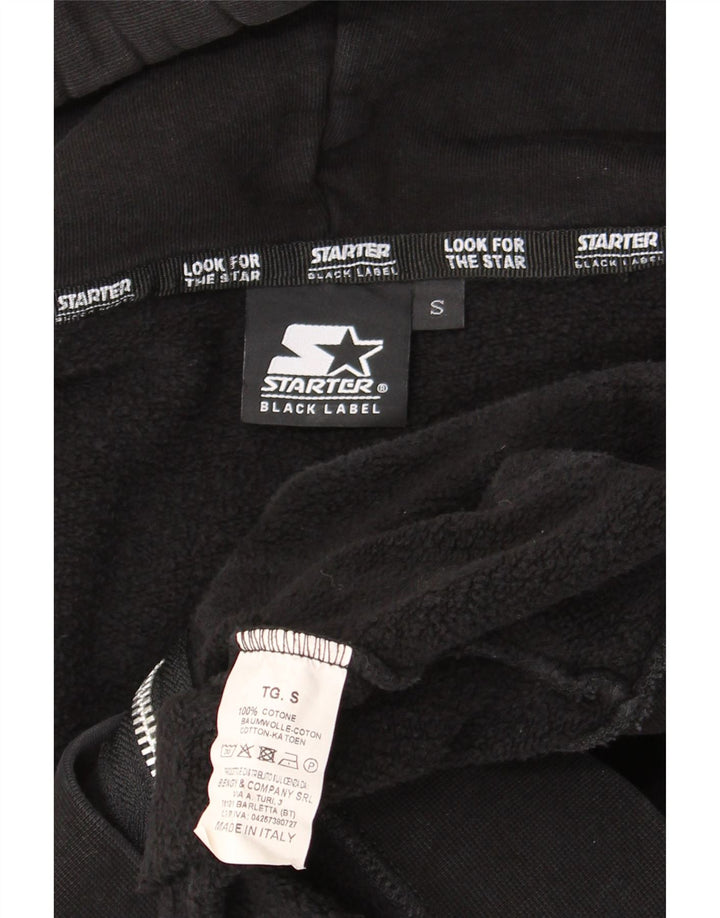 Maglione con cappuccio e zip grafica da uomo Starter piccolo in cotone nero