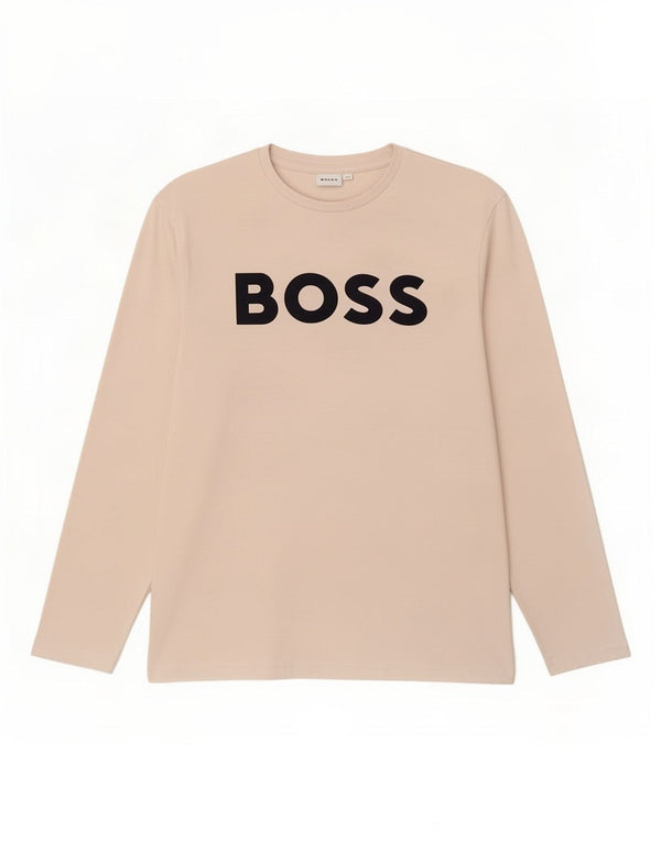 Hugo Boss Top grafico da bambino a manica lunga 13-14 anni piccolo in cotone bianco