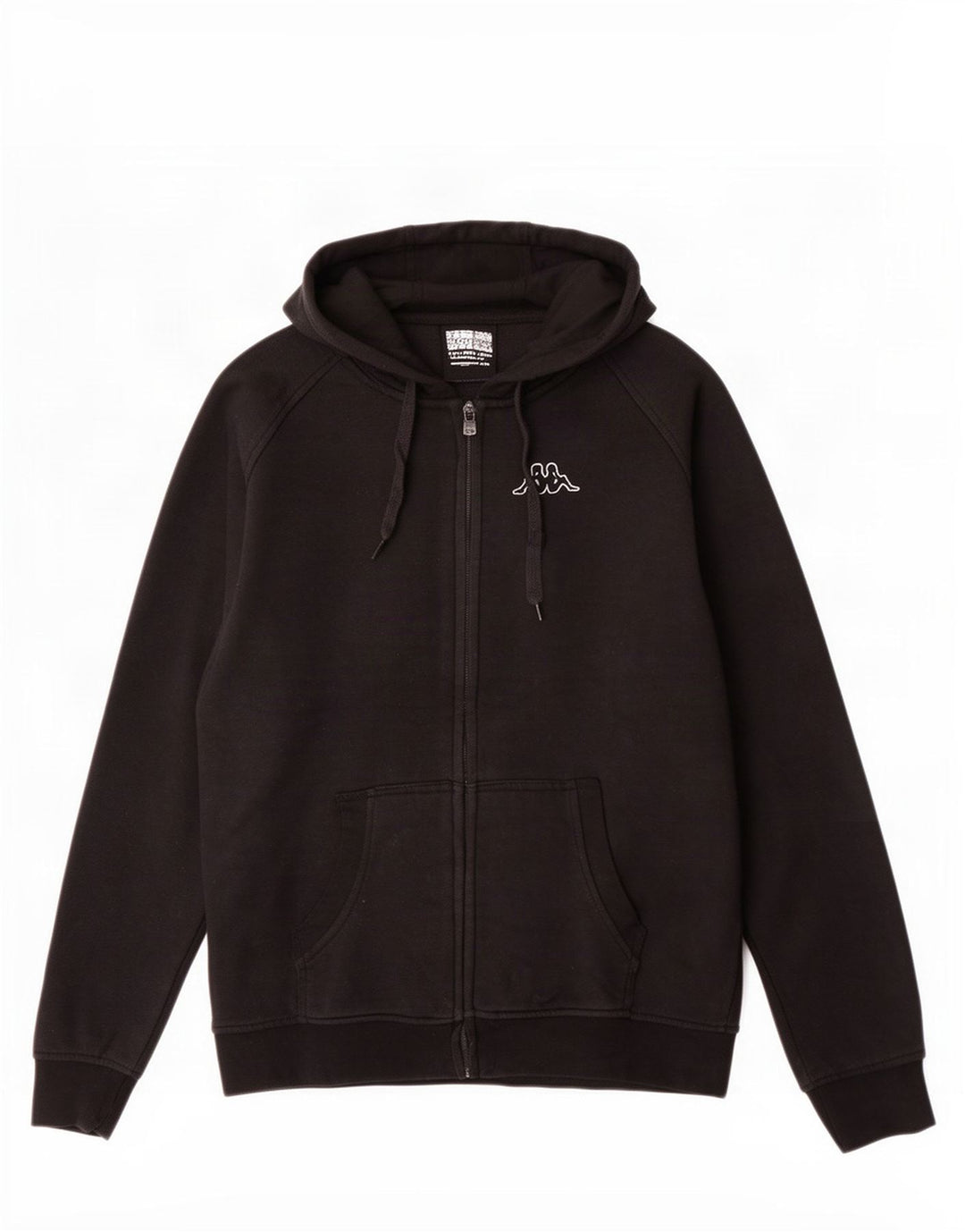 Maglione con cappuccio e zip da uomo Kappa in cotone nero medio