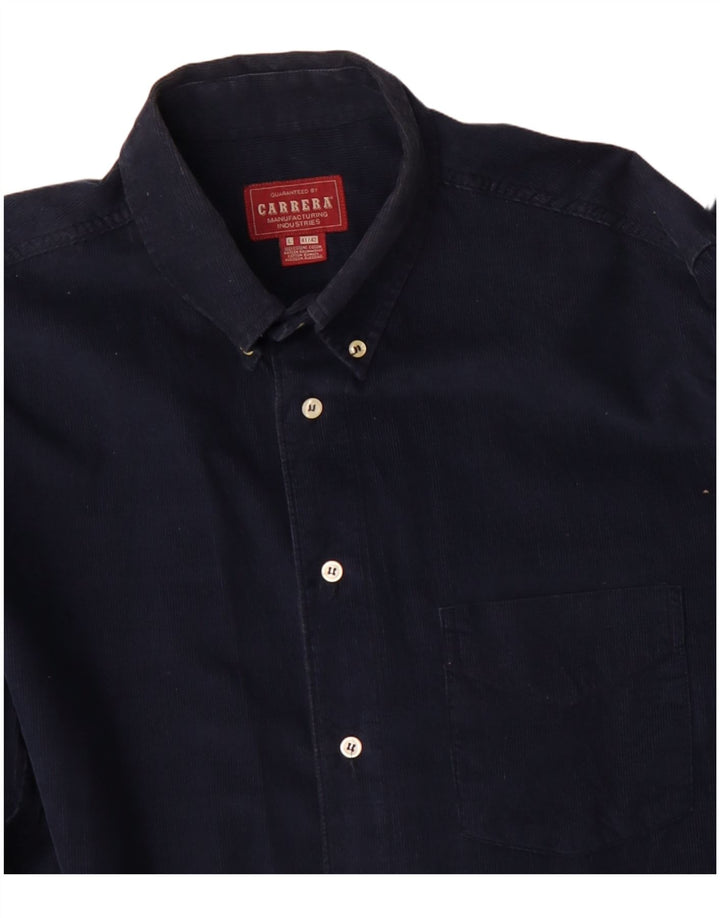 Camicia da uomo in velluto a coste CARRERA taglia 41/42 grande cotone blu navy
