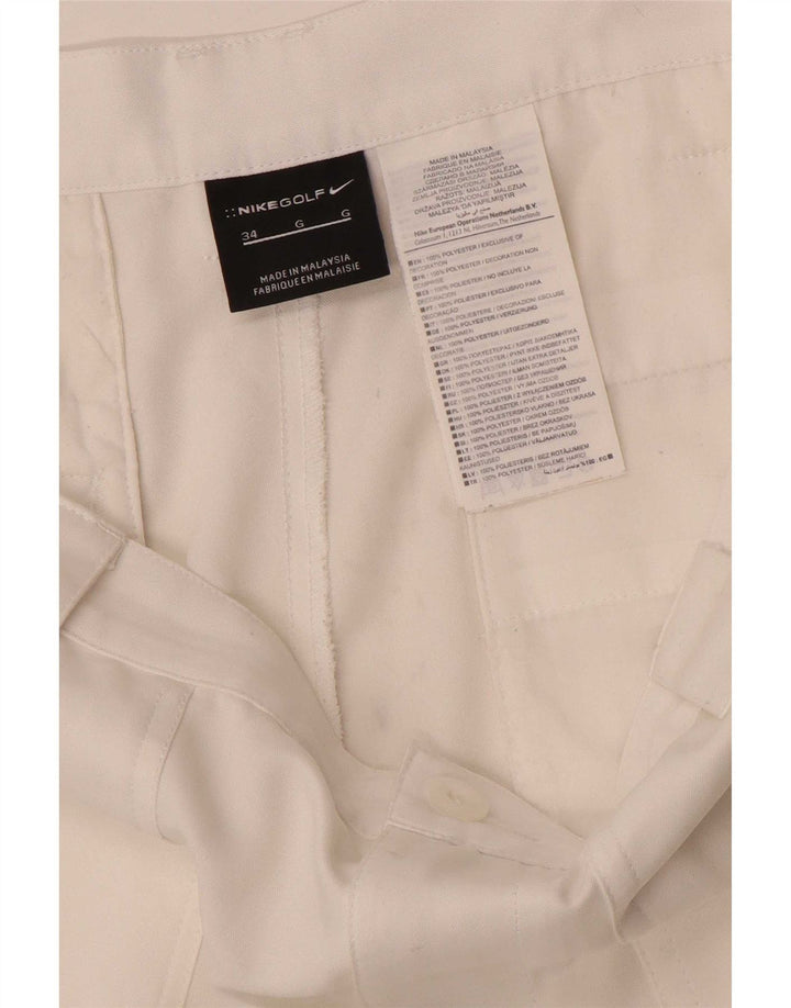 Pantaloncini chino da uomo Nike W34 Large bianchi in poliestere