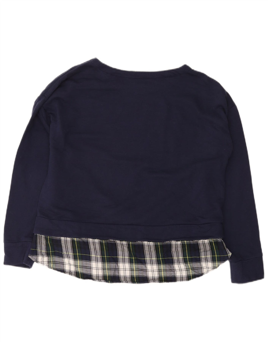 Felpa da donna Izod maglione UK 16 grande cotone blu navy
