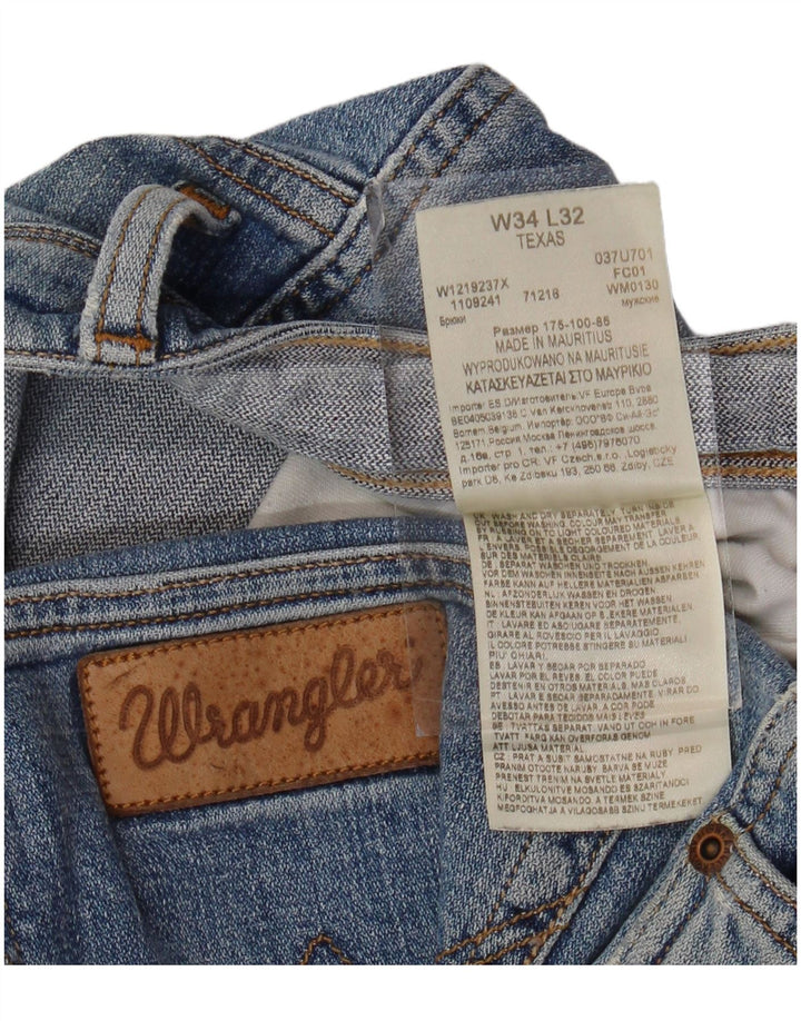 Jeans dritti da uomo Texas WRANGLER W34 L32 cotone blu