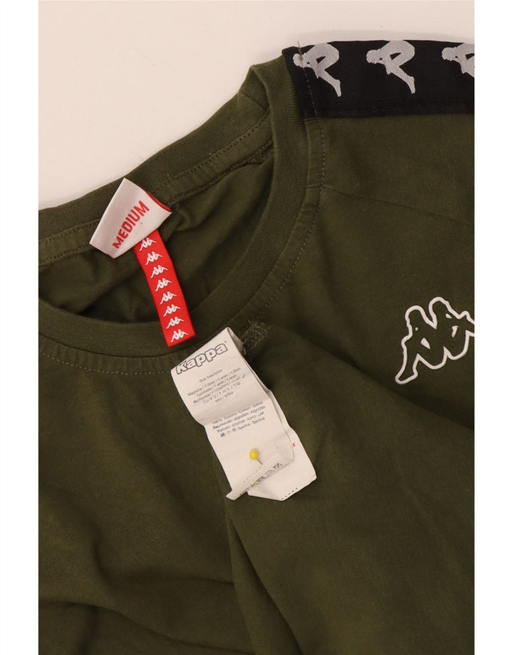T-shirt grafica da uomo Kappa Top in cotone color block verde medio