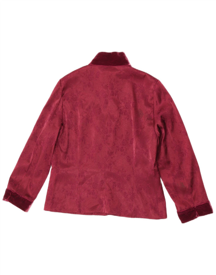 Giacca blazer oversize da donna a 3 bottoni Blunauta IT 38 XS Borgogna floreale