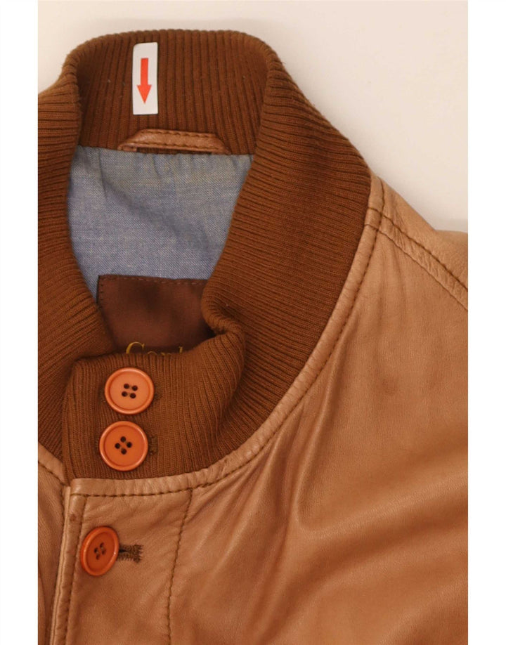 Giubbotto Bomber in Pelle Uomo Conbipel IT 56 2XL Marrone