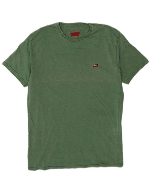 T-shirt da uomo Levi's Top in cotone screziato verde medio