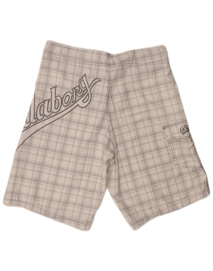 Pantaloncini da bagno grafici da uomo Billabong grandi in poliestere a quadri bianchi