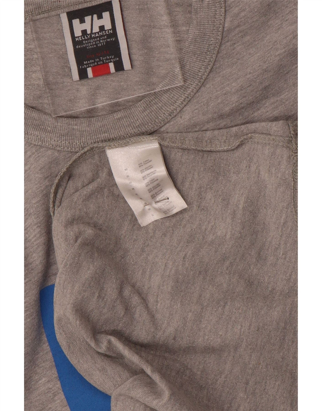 T-shirt grafica da uomo Helly Hansen Top XL in cotone grigio
