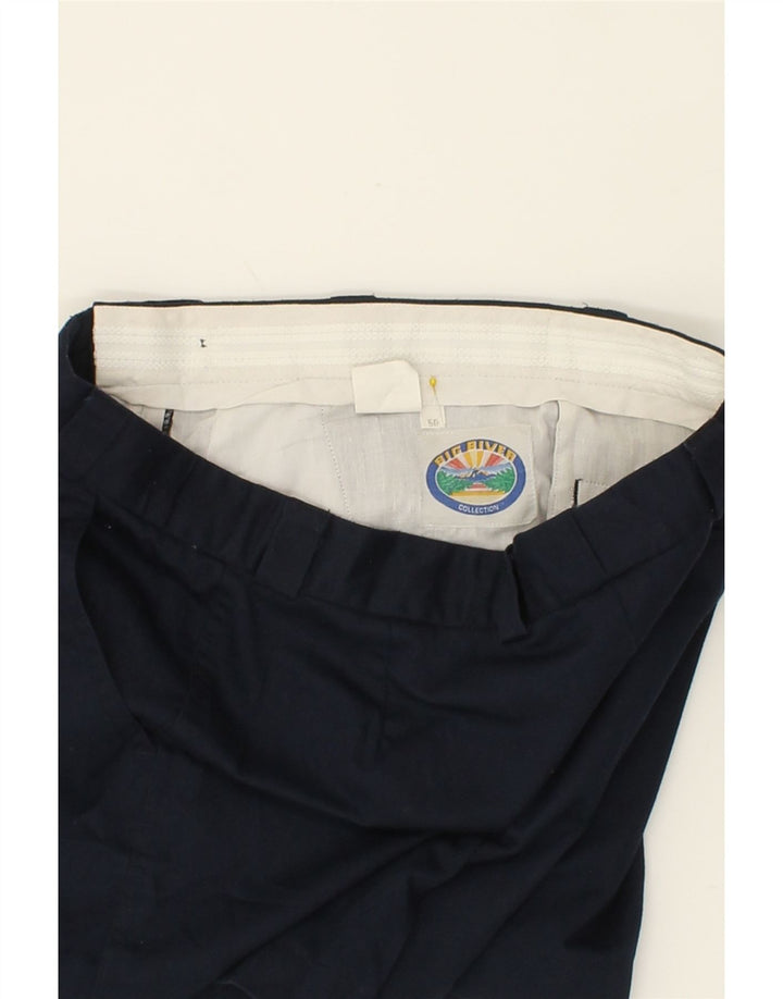 VINTAGE Womens Pegged Chino Shorts IT 50 XL W32 Navy Blue Polyester Vintage Vintage and Second-Hand Vintage from Messina Hembry 