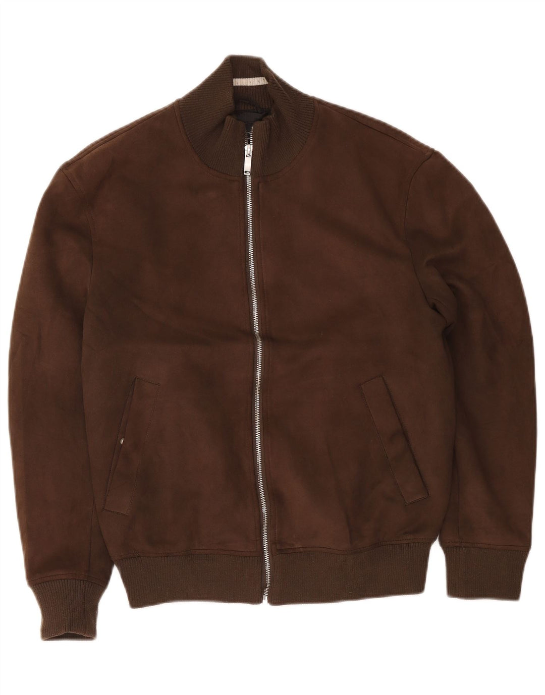 Giubbotto bomber da uomo Zara UK 38 Poliestere marrone medio