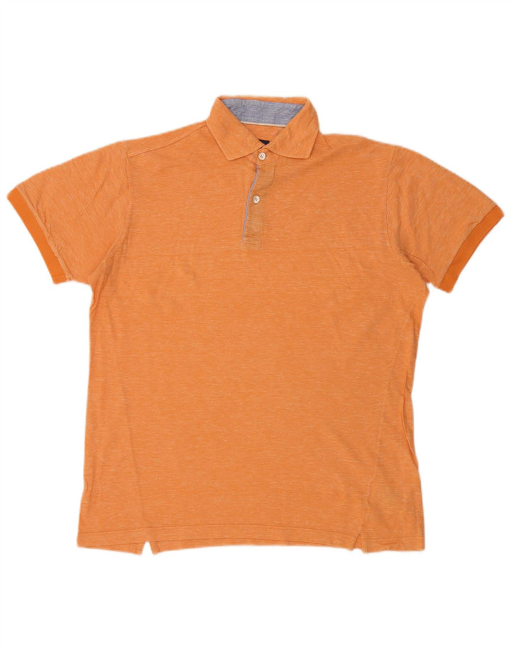 Polo da uomo Boggi Large in cotone screziato arancione
