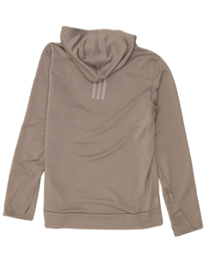 Maglione con cappuccio ADIDAS Climalite da uomo in poliestere grigio medio