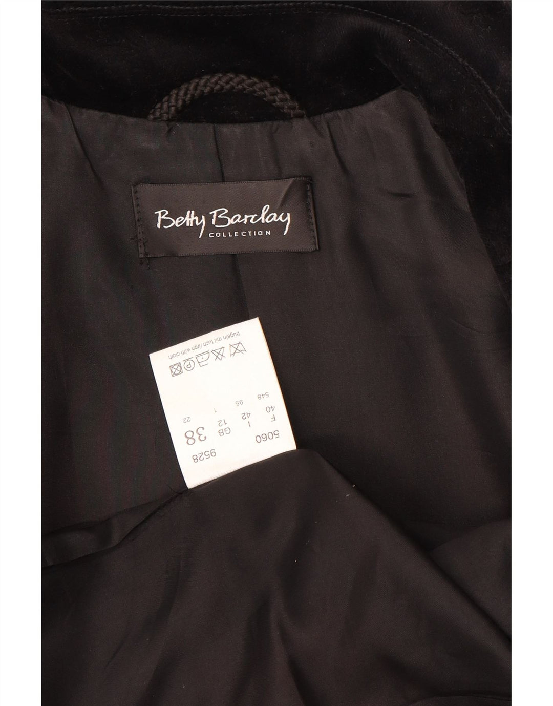 Giacca blazer a 3 bottoni da donna Betty Barclay UK 12 medio nero floreale