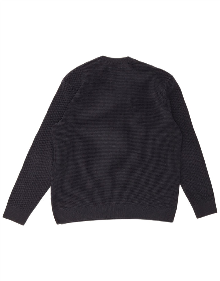 MARKS & SPENCER Maglione da uomo girocollo grande in cotone blu navy