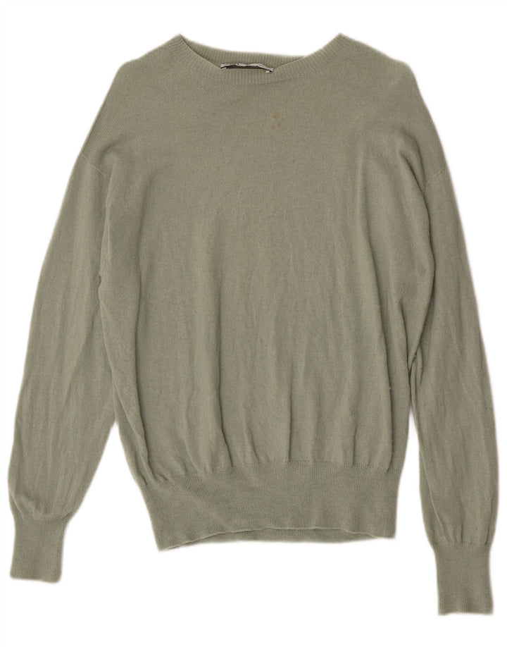 Maglione maglione con scollo a barca da donna Zara UK 14 lana kaki media