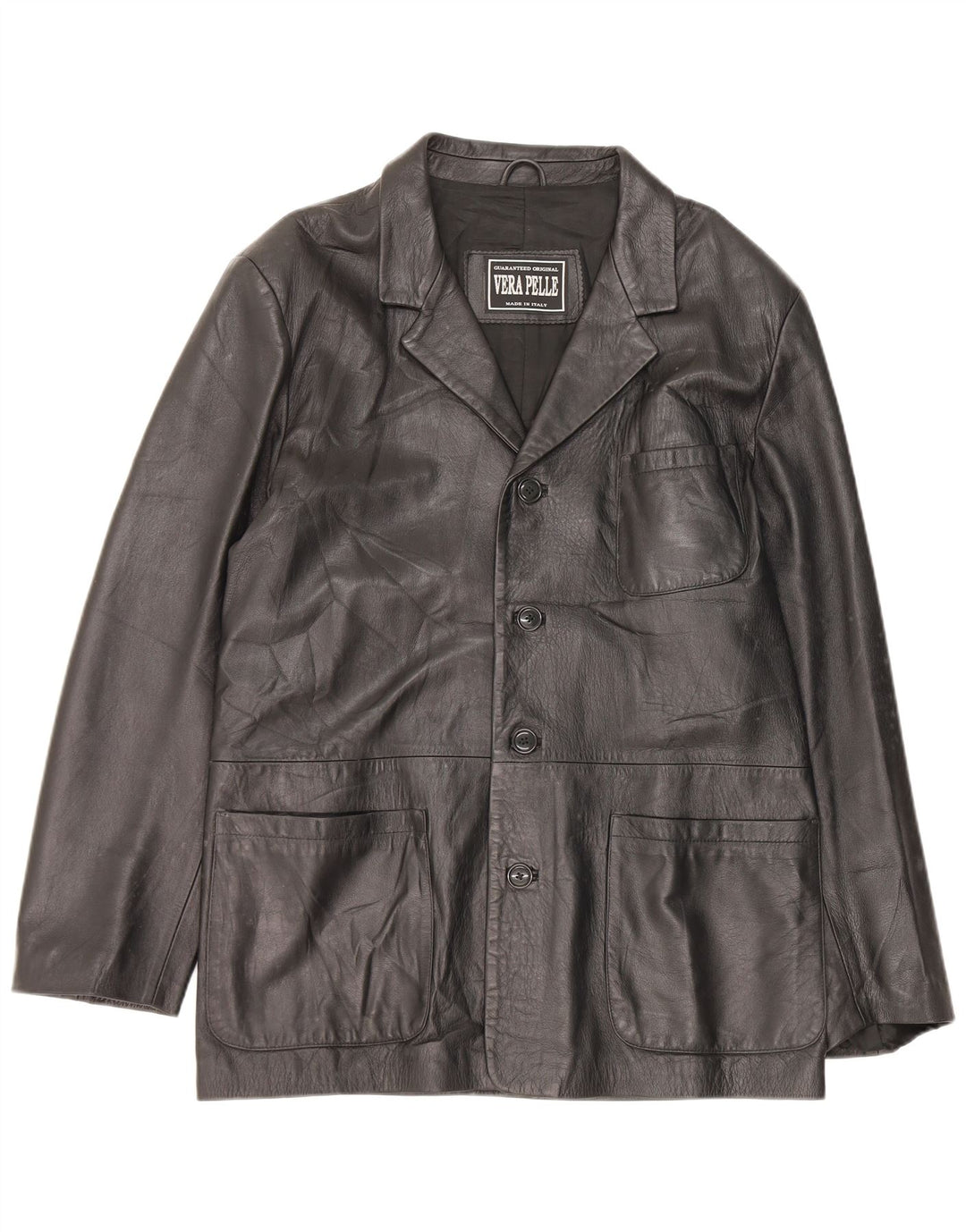Giacca in pelle vintage da uomo IT 52 XL Nera