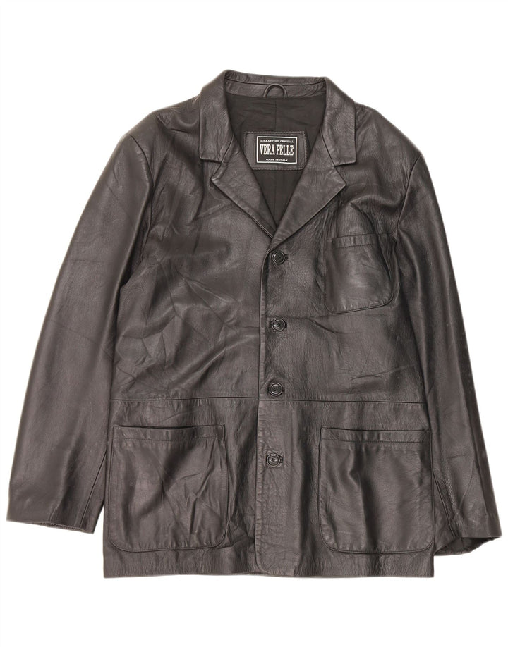 Giacca in pelle vintage da uomo IT 52 XL Nera