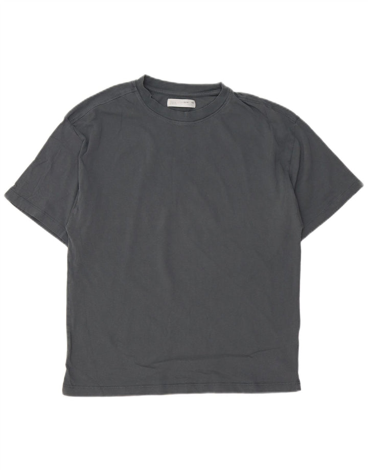 ZARA Boys T-Shirt Top 13-14 Years Grey Cotton