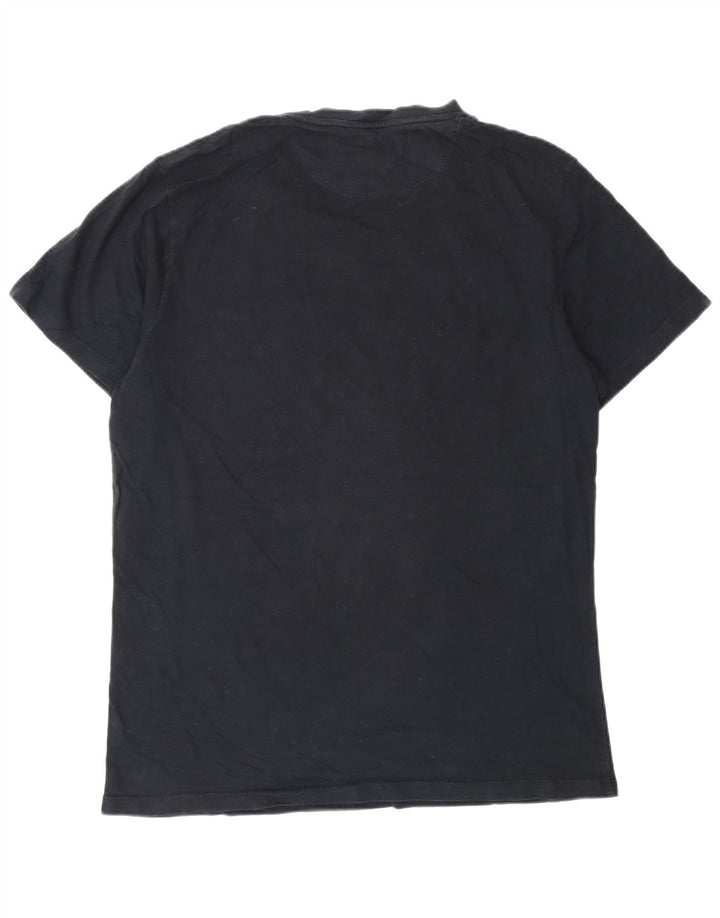 T-shirt grafica da uomo French Connection Top grande in cotone blu navy