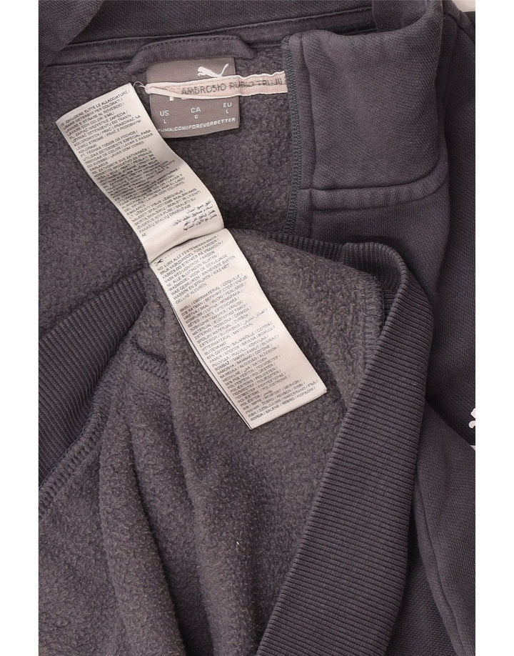 Giacca da tuta da uomo Puma Large in cotone grigio